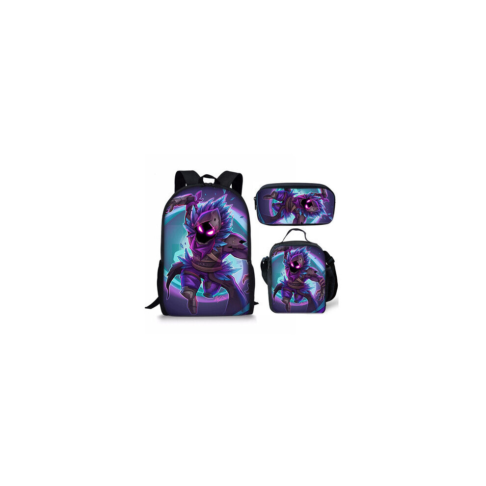 (5#) Fortnite Game School Bag Backpack Lunch Bag Pencil Case 3PCS SET