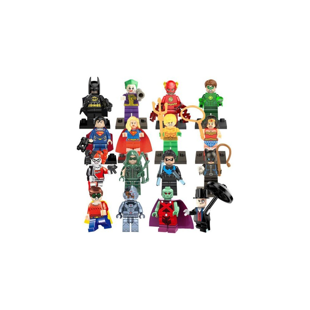 Doyarbim 16Pcs Marvel Dc Superheroes Minifigures Toys Fit Lego