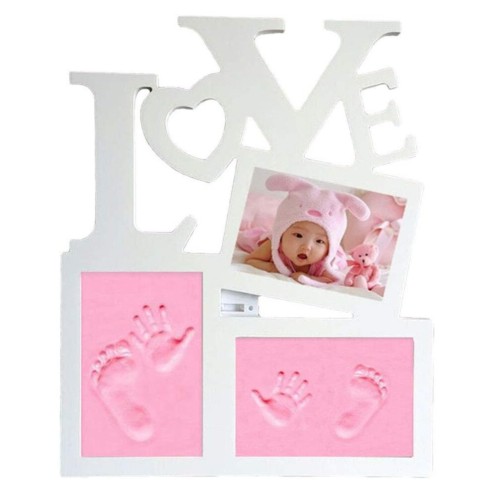 Baby Handprint Footprint Kit Art Memorial Photo Frame -Shower Gifts For Christening Registry - Personalized Baby Gifts - Memorable Keepsake Ifsecond
