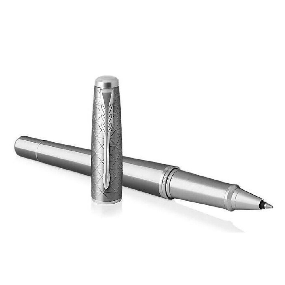 Parker Urban Premium Silver Powder Chrome Trim Rollerball Black Pen