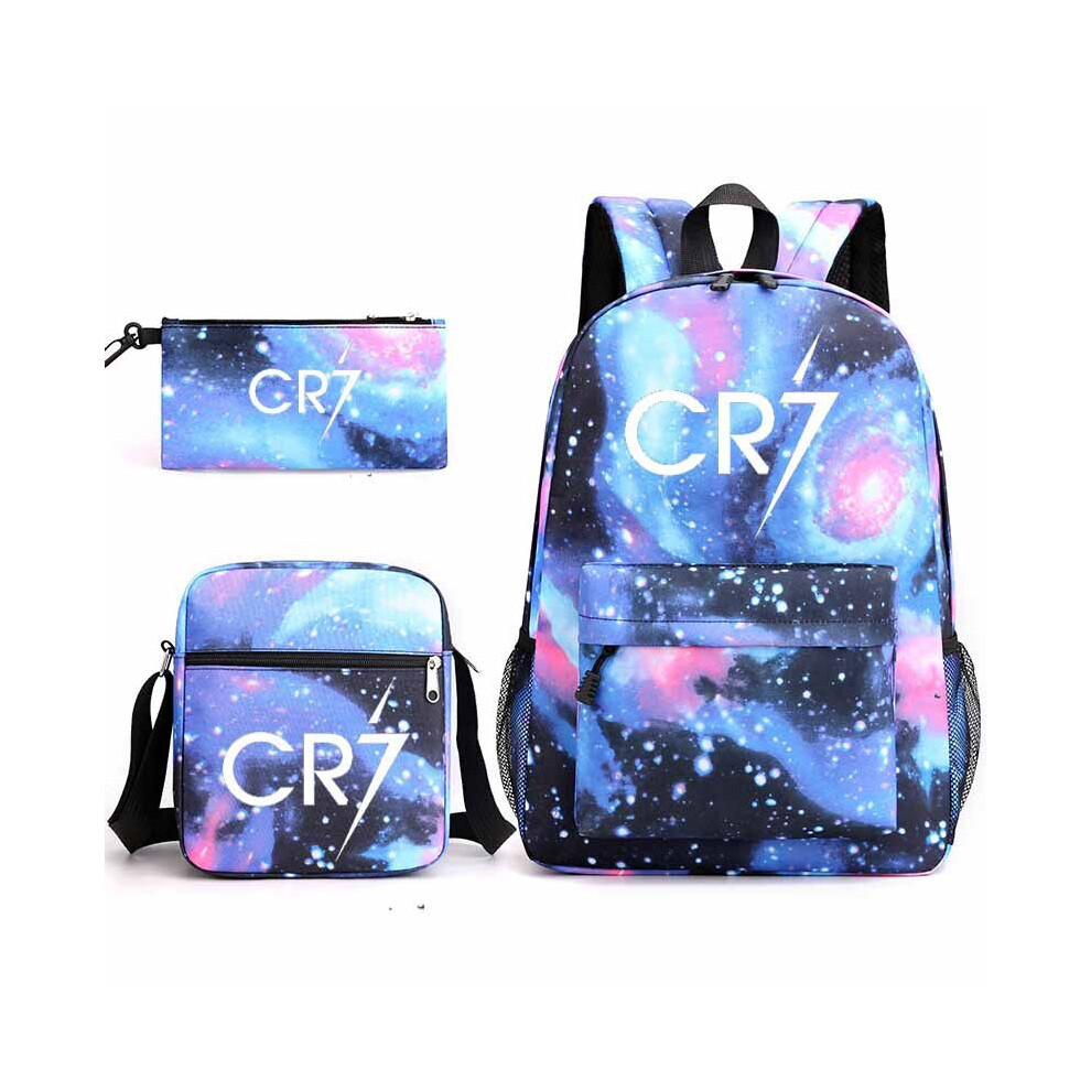 (CR7 GH06) 3pcs Football CR7 Backpack 3D Printe Teens Shoulder Bags