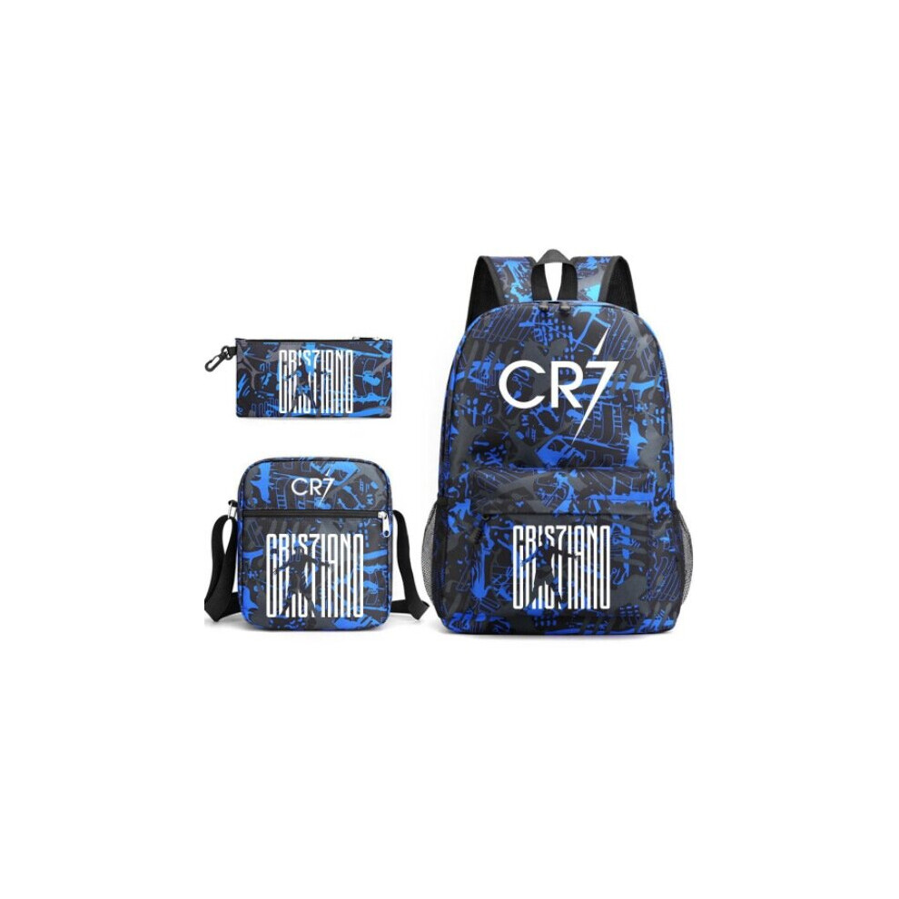 (CR7 GH04) 3pcs Football CR7 Backpack 3D Printe Teens Shoulder Bags