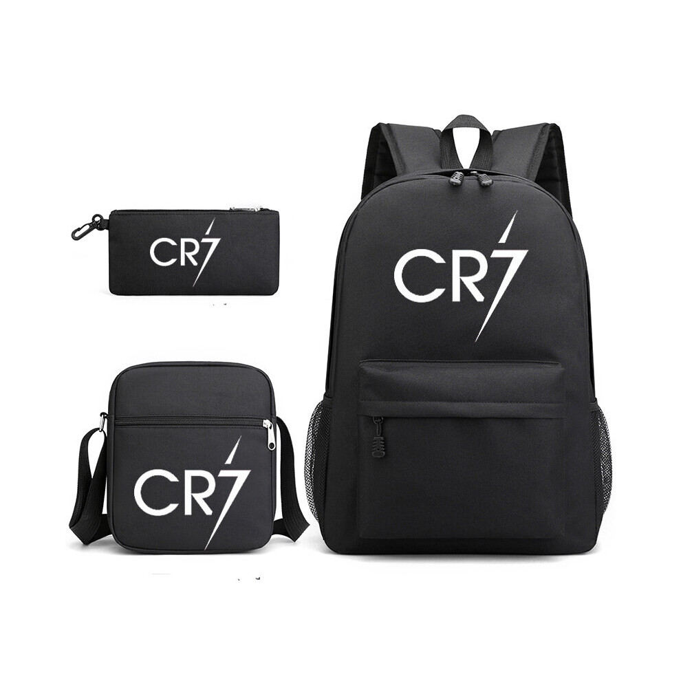 (CR7 GH11) 3pcs Football CR7 Backpack 3D Printe Teens Shoulder Bags