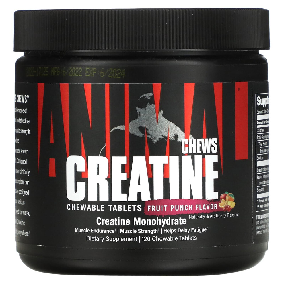 Animal , Creatine Chews, Fruit Punch, 120 Chewable Tablets