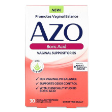 Azo, Acid boric, Supozitoare vaginale, 600 mg, 30 Supozitoare
