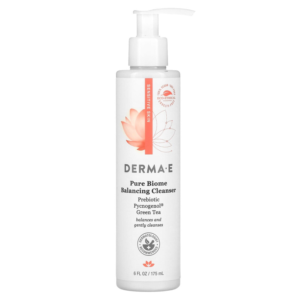 Derma E Green Pure Biome Balancing Cleanser, 6 Fl Oz (175 Ml)