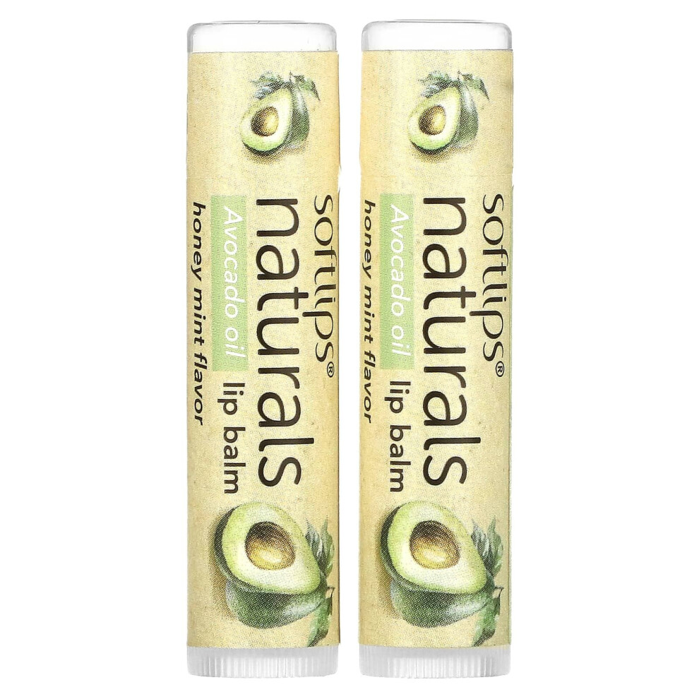 Softlips , Naturals Lip Balm, Honey Mint, 2 Sticks, 0.15 Oz (4.2 G) Each