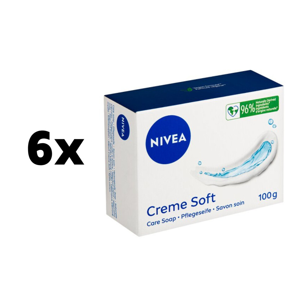 6 Bars Nivea Creme Soap 100g  Creme Soft