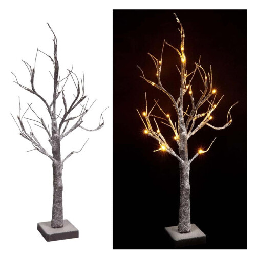 AAMEN 2ft Christmas Tree, Artificial White Birch Twig Tree With 24 Led 1