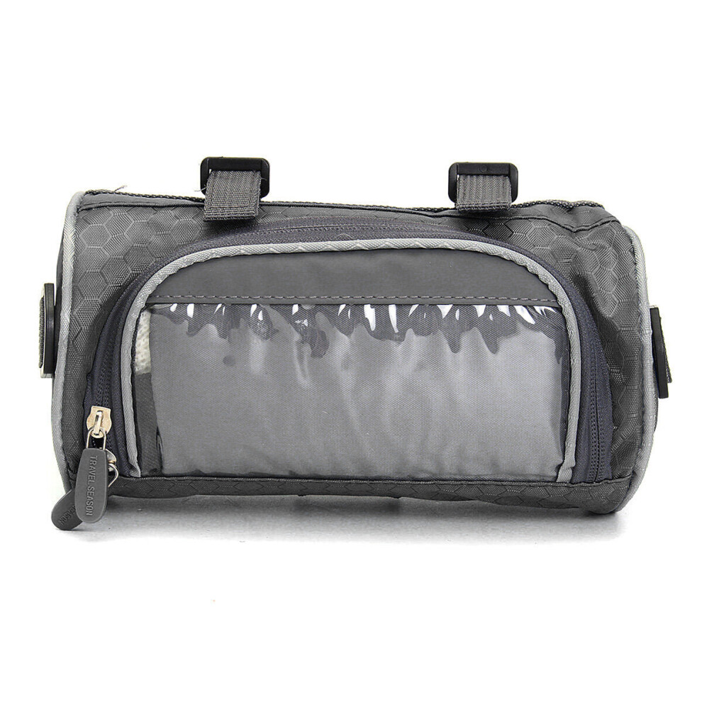 (Black) 22cmx12cmx12cm Waterproof Screen Touchable Cycling Pannier Tube GPS Cell Mobile Phone Bags Bike Frame Bag For Mountain Bicycle