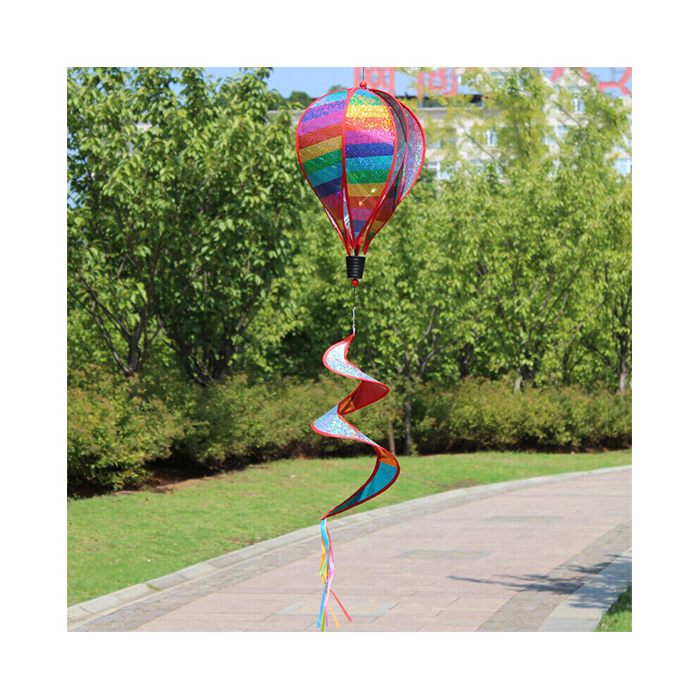 Yetp Star ( Sequin Stripe) Rainbow Windsock Hot Air Balloon Wind Spinner Garden Tent Festival Outdoor Decor