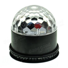 (UK Plug) 15W LED RGB Crystal Magic Ball Sunflower Stage Light Sound Actived for Chritmas Party KTV Disco