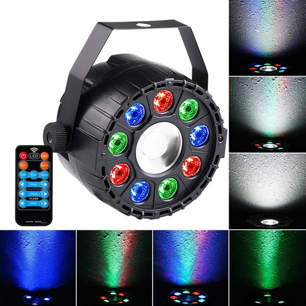 (US Plug) 15W RGBW 10 LED Sound-activated Remote Control DMX Stage Strobe Light for Christmas Disco AC90-240V