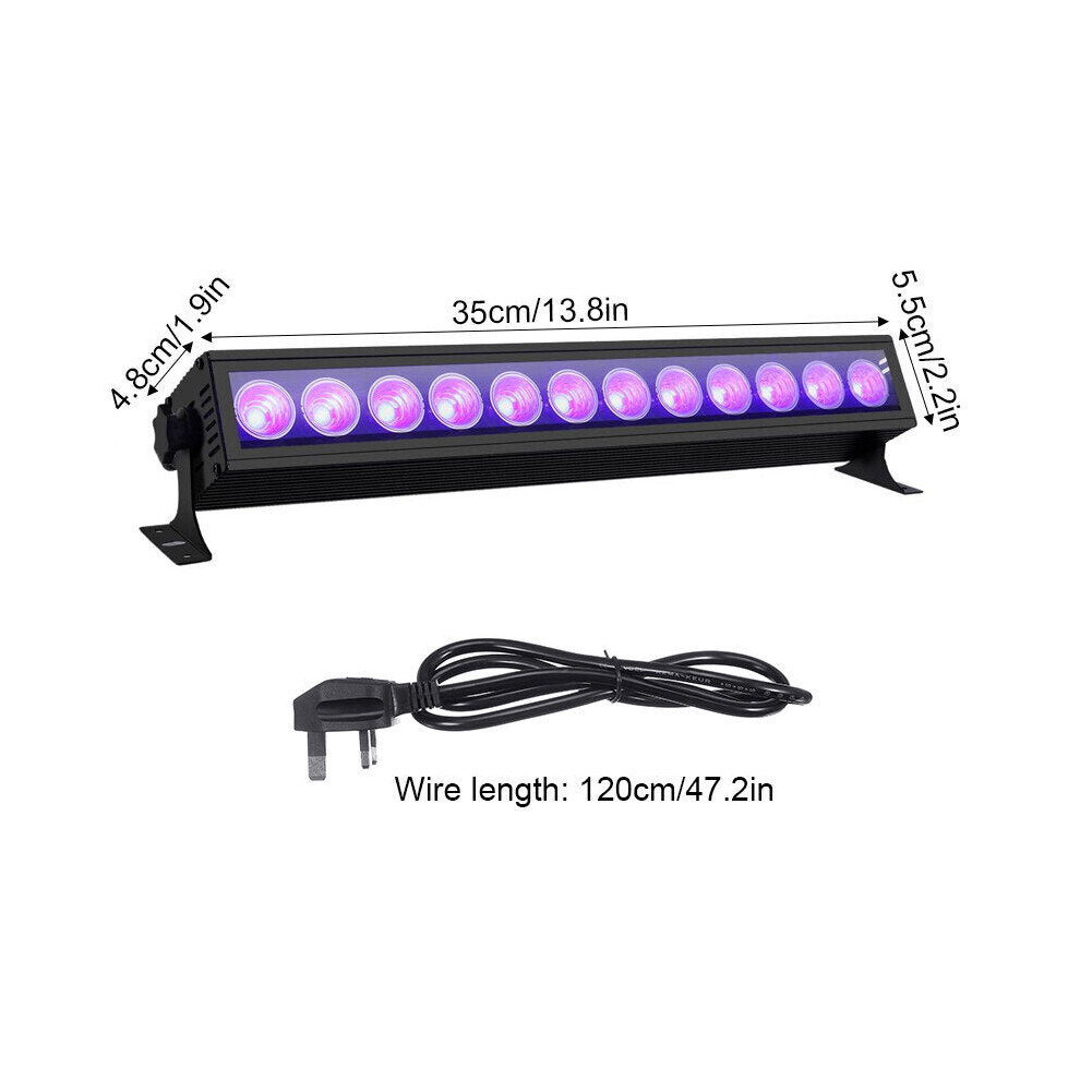 (US Plug) 12LED 36W UV LED Light Bar 360 Adjustable Wall Lights Lamp for DJ Stage Party