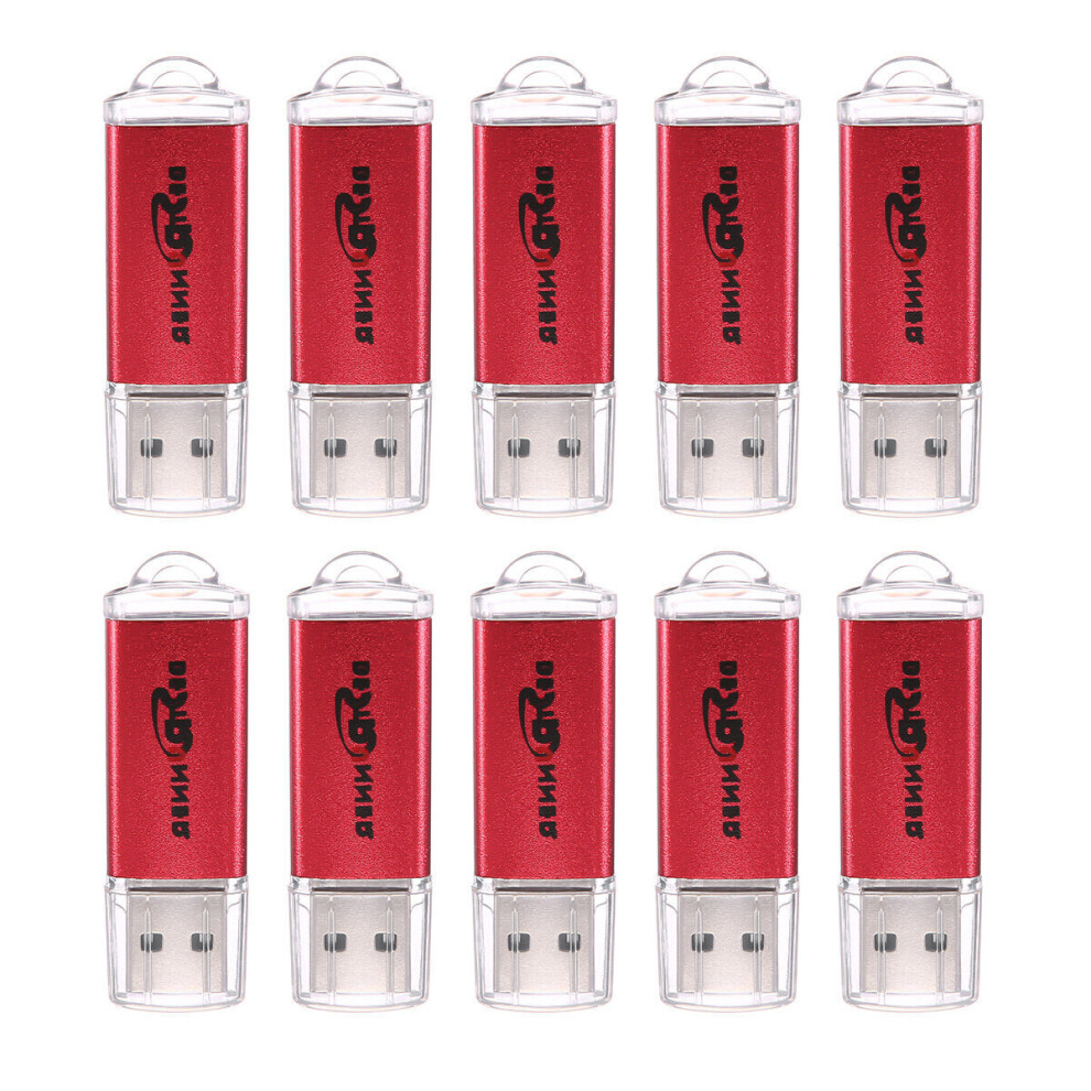 10Pcs 128MB USB 2.0 Flash Drive Candy Red Color Memory Pen Storage Thumb U Disk