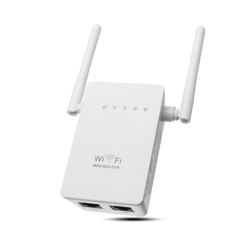 300Mbps Wireless Wifi Range Repeater Booster 802.11 Dual Antennas Wireless AP Router with LAN WAN Port