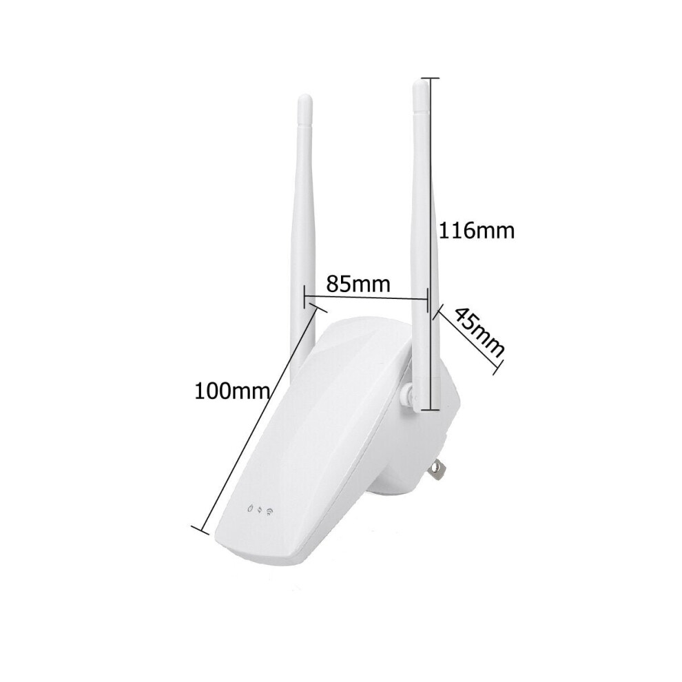 (US Plug) 300Mbps 2.4G Wireless Wifi Repeater AP Router Dual Antenna Signal Booster Extender Amplifier