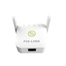 (White, EU Plug) 300M WiFi Repeater Wireless WiFi Extender WiFi Signal Expand 2 Antennas 2.4GHz with Ethernet Port WPS