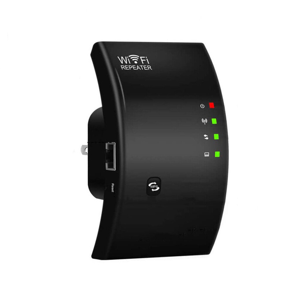 (Black) 300Mbps Wireless Wifi Repeater Wifi Signal Amplifier Extender Long Range Repeater Wi-Fi Booster Black 6112212966211