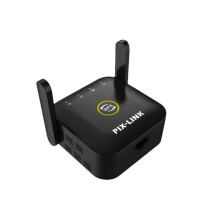 (Black, EU Plug) 300M WiFi Repeater Wireless WiFi Extender WiFi Signal Expand 2 Antennas 2.4GHz with Ethernet Port WPS