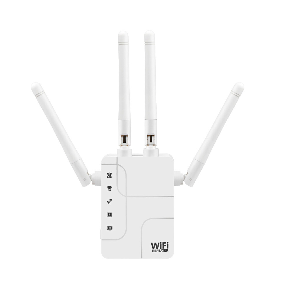 (EU Plug) 1200M Netwroking Redapter Dual Band 5G WiFi Reapter Signal Amplifier Wireless WiFi Amplifier Signal Booster for Indoor Use