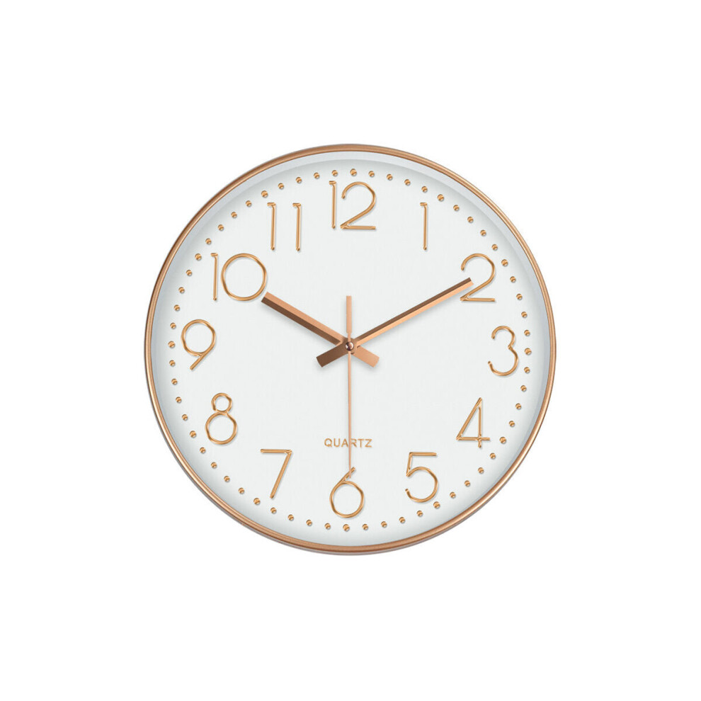 (Rose gold) 12inch DIY Wall Clock Silent Quartz Wall Night Clocks Multicolor Optional