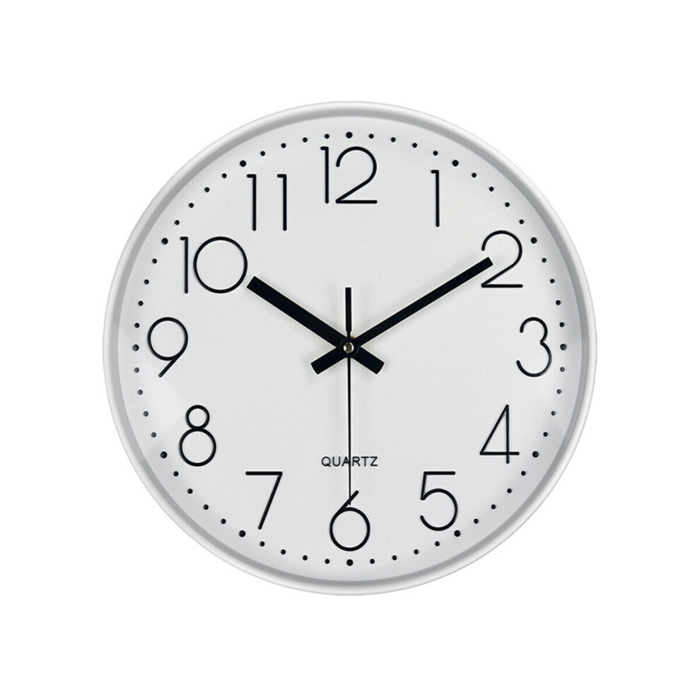 (White- white border) 12inch DIY Wall Clock Silent Quartz Wall Night Clocks Multicolor Optional