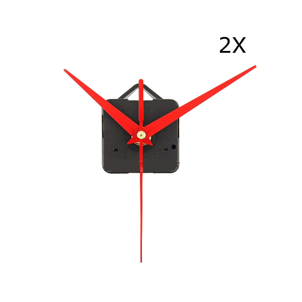 2Pcs DIY Red Triangle Hands Quartz Wall Clock Movement Mechanism