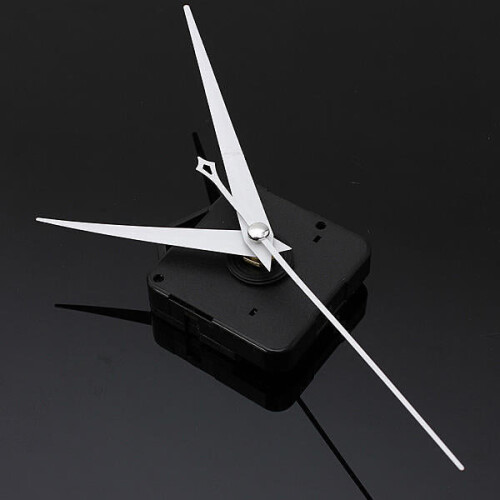 3Pcs DIY White Triangle Hands Quartz Black Wall Clock Movement Mechanism 1