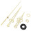5pcs Gold Hands DIY Quartz Wall Clock Spindle Movement Mechanism 5