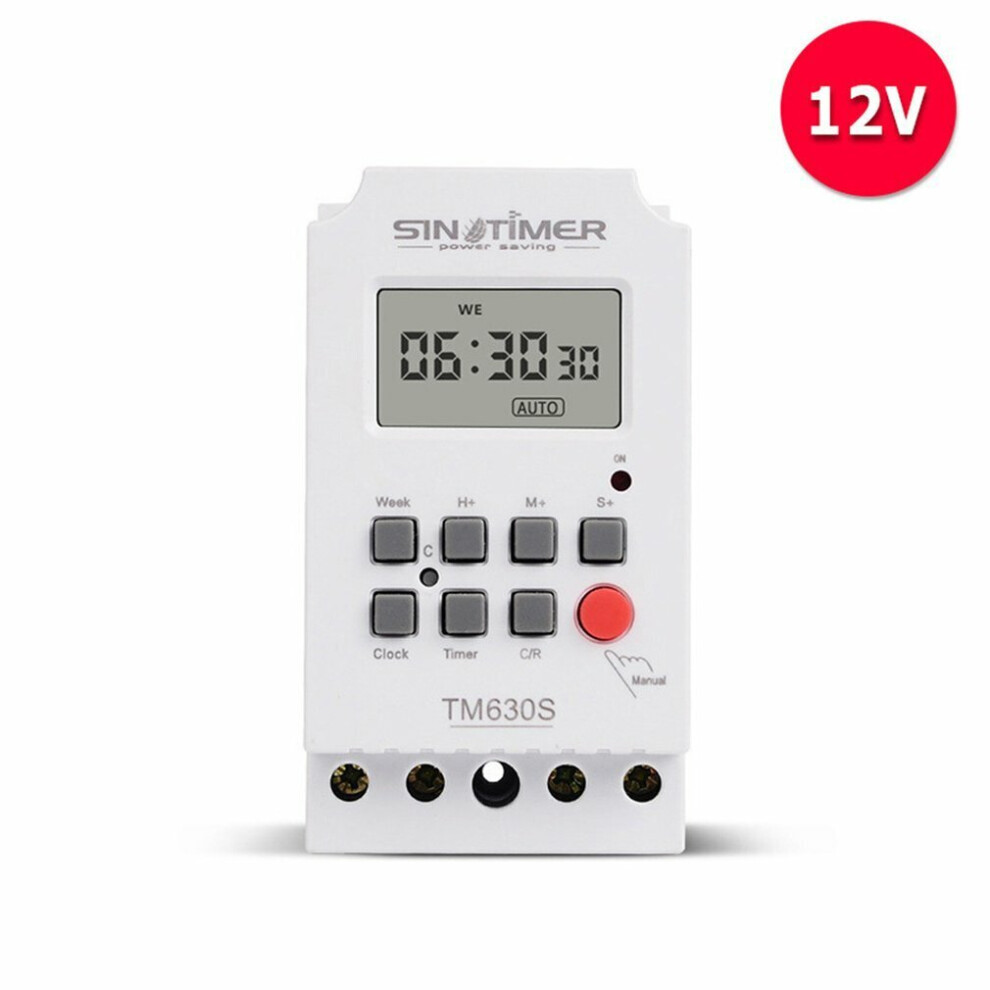 12VDC LCD Digital Programmable Timer Switch with Interval 1 Second Power Direct Output