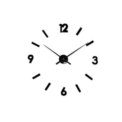 (Silver) 3D Wall Clock Modern Large Home Decor Sticker Frameless Black Mirror 1