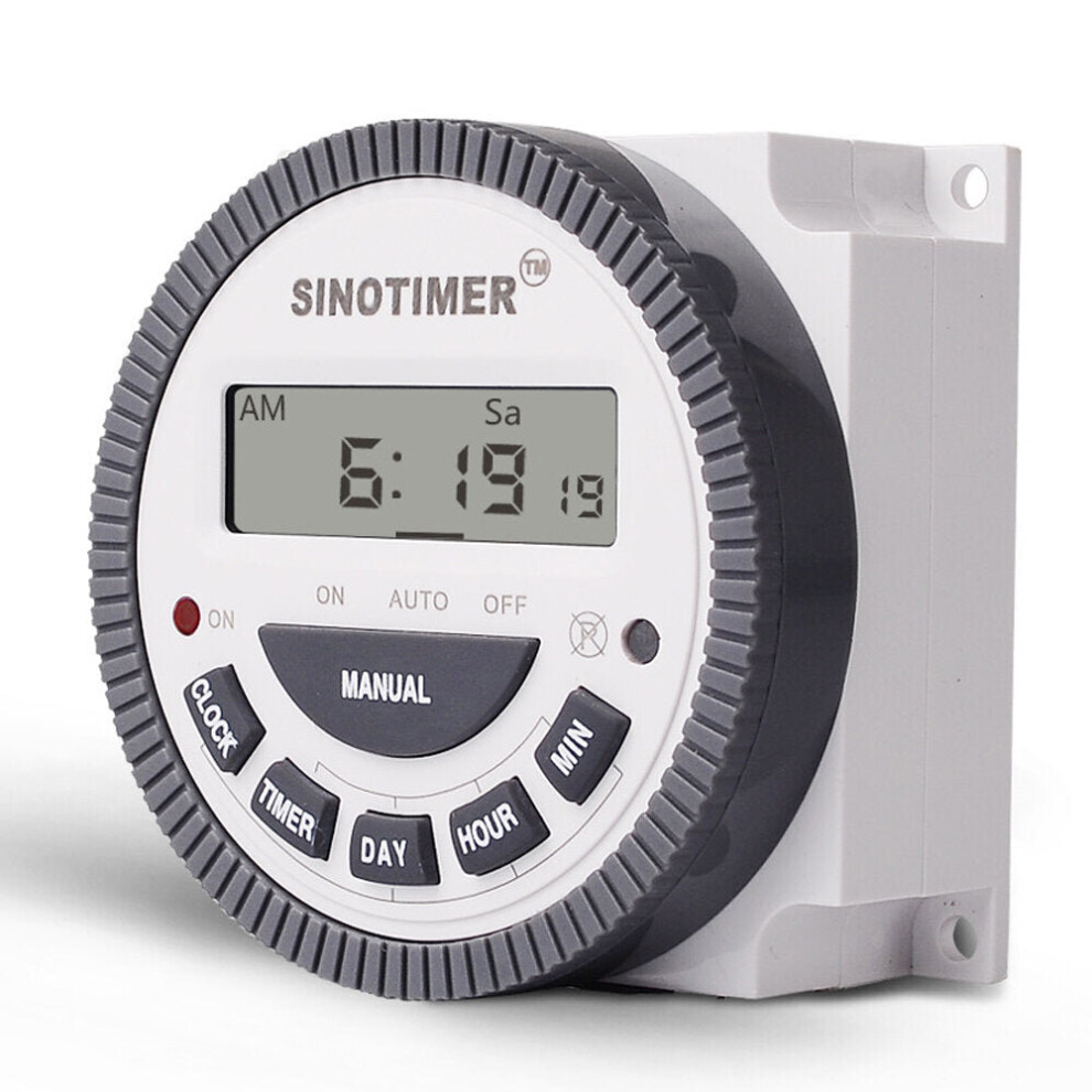 (12V) 12V/24V/220V 7 Days Weekly Programmable Digital LCD Power Timer Programmable Time Switch Relay With UL Listed Relay 16A Easy Wiring