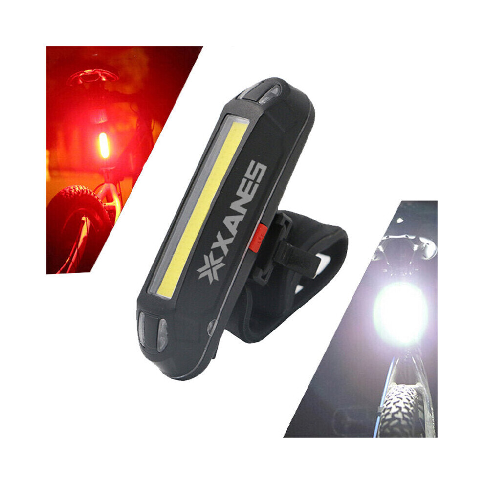2 in 1 500LM Bicycle USB Rechargeable LED Bike Light Taillight Ultralight Warning Night
