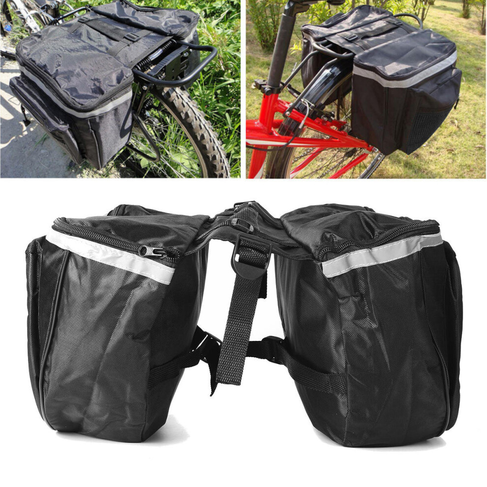 25L Cycling Bicycle Rack Rear Double Pannier Bag Luggage Storage Waterproof Bike Bag