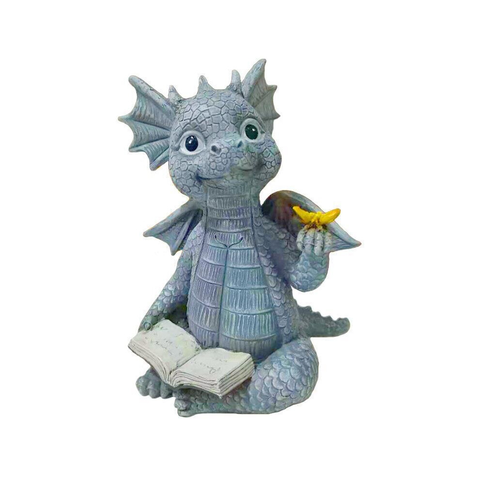 Yetp Star (C) Garden Dragon Meditated Statue Courtyard Dragon Sculpture Resin Dinosaur Shape Statue