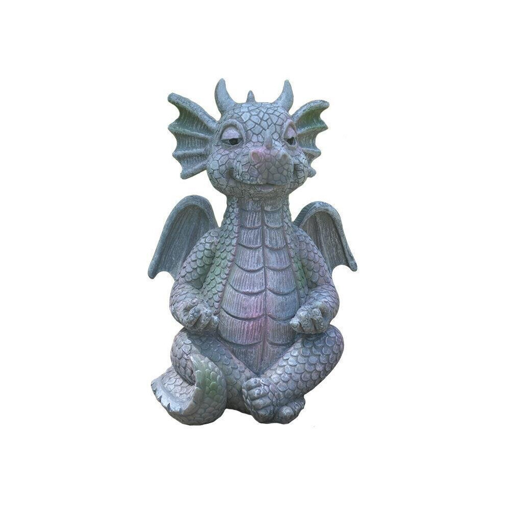 Yetp Star (B) Garden Dragon Meditated Statue Courtyard Dragon Sculpture Resin Dinosaur Shape Statue