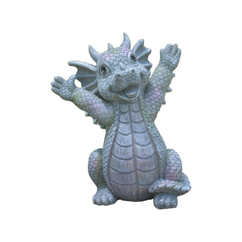Yetp Star (D) Garden Dragon Meditated Statue Courtyard Dragon Sculpture Resin Dinosaur Shape Statue