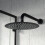 NES Home 2-Way Overhead Rainfall Shower and Matte Black Raiser Rail with Handset Set 6