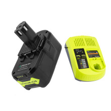 (1xBattery & 1xCharger) 6.0Ah P108 P102 Lithium Replacement Battery for Ryobi 18V Battery ONE+ P102 P103 P104 + Compatible with P117 Charger 260051002 P117 P118 P119 P113