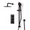 NES Home 2-Way Overhead Rainfall Shower and Matte Black Raiser Rail with Handset Set 3