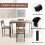ELECWISH (Brown: 4 Chairs) 3/4pcs Dining Table Set 2 Chair Dining Table Bench 7