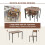 ELECWISH (Brown: 4 Chairs) 3/4pcs Dining Table Set 2 Chair Dining Table Bench 4