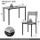 ELECWISH (Grey: 4 Chairs) 3/4pcs Dining Table Set 2 Chair Dining Table Bench 3