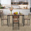 ELECWISH (Brown: 4 Chairs) 3/4pcs Dining Table Set 2 Chair Dining Table Bench 2