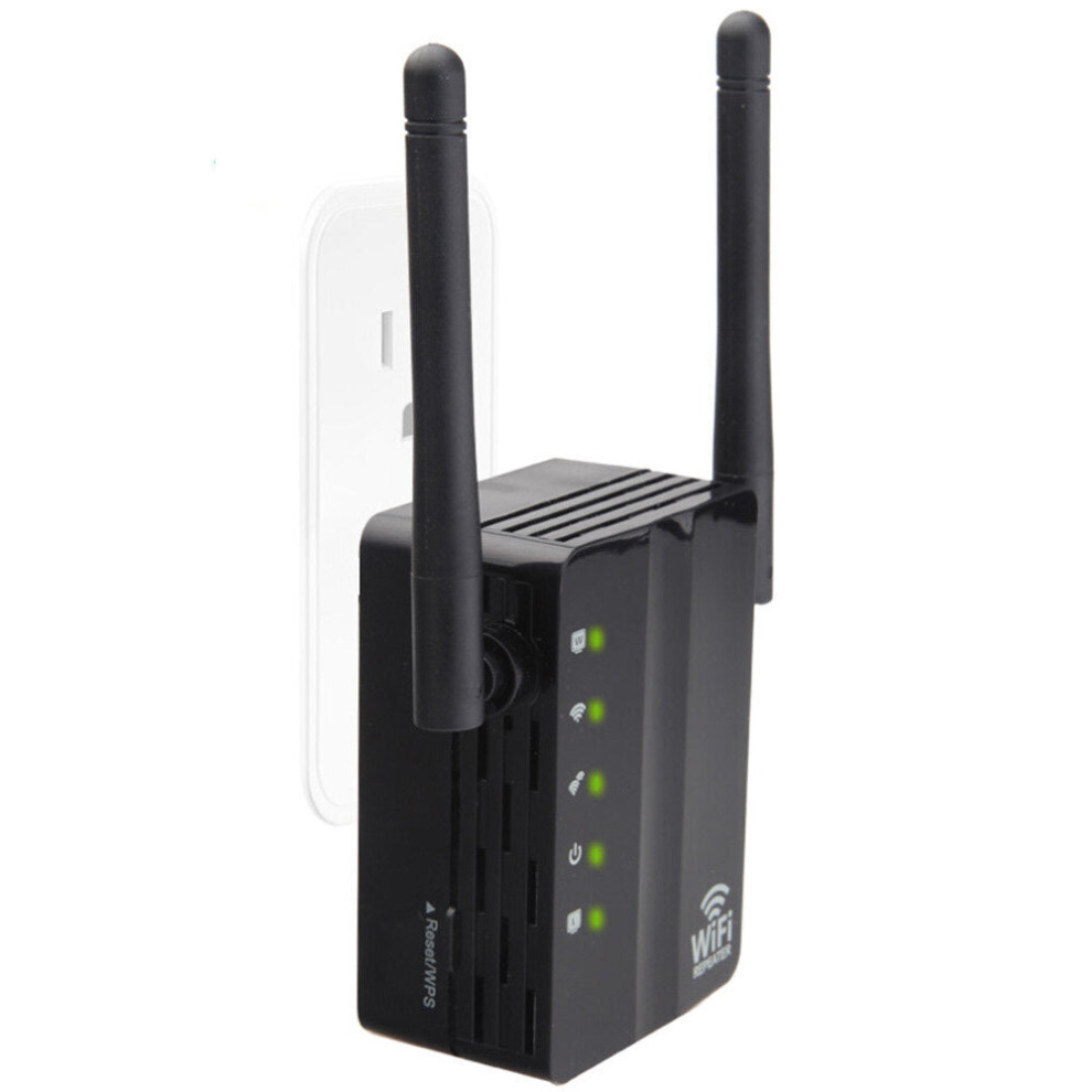 (Black, EU Plug) 300M WiFi Repeater 2.4GHz Wireless Range Extender Wifi Amplifier