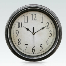 (Silver) 12.5'' Quartz Decorative Round Classic Retro Clock Vintage Non Ticking Home Wall Clock