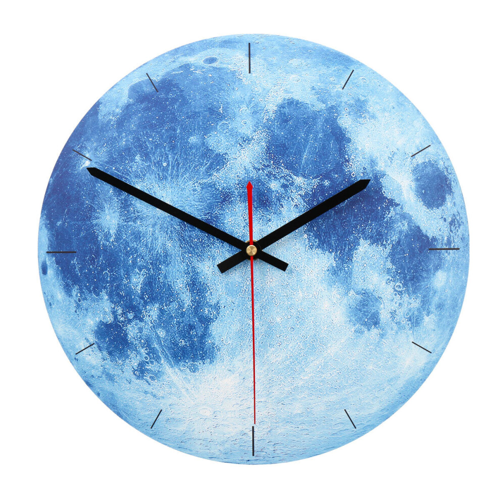 (Red) 28cm Vintage Mute Round Wall Clock Antique Chic Retro Home Bedroom Kitchen Decor