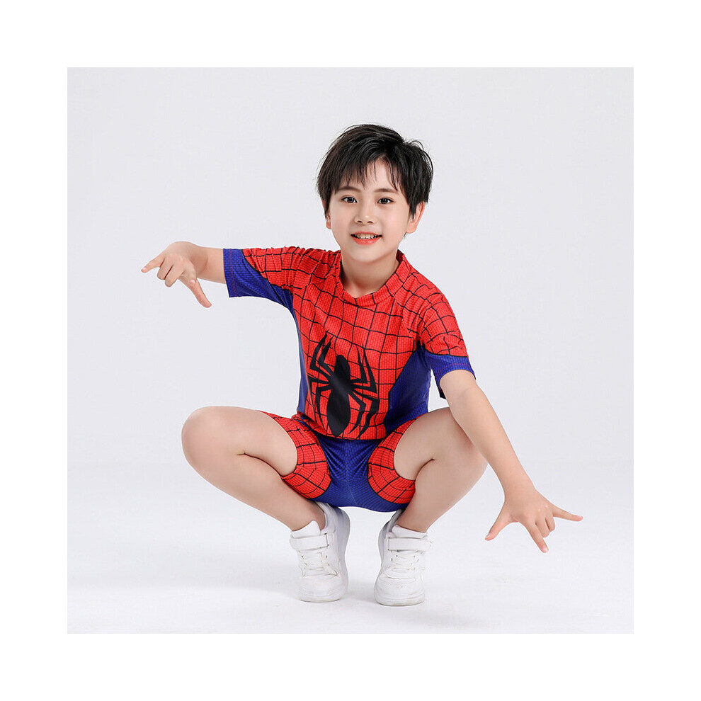 Boys Short Themed Sleeve Rashguard And Swim Trunks Set Sun Protection