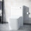 NES Home Modern White 500mm Back To Wall WC Toilet Unit Rimless Space Saving | Afern 2